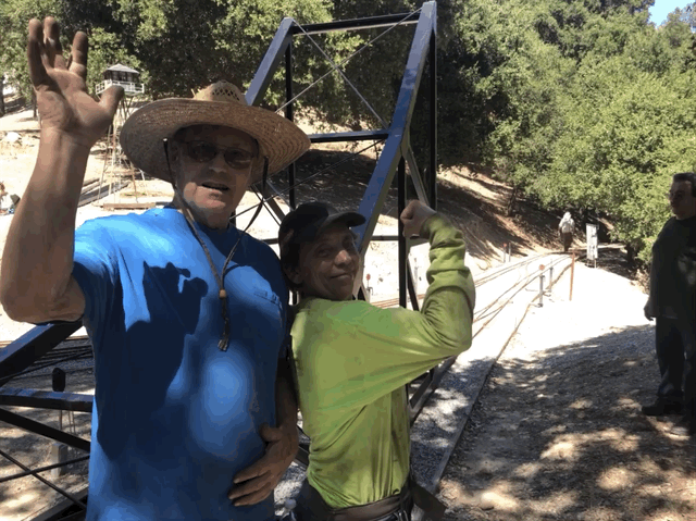 Crack team, Tom and Dee, showing off.