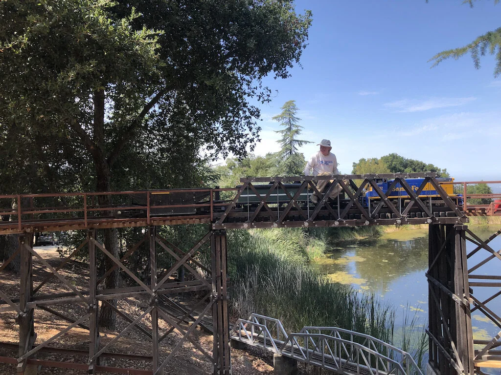 Bridge installation team celebrates