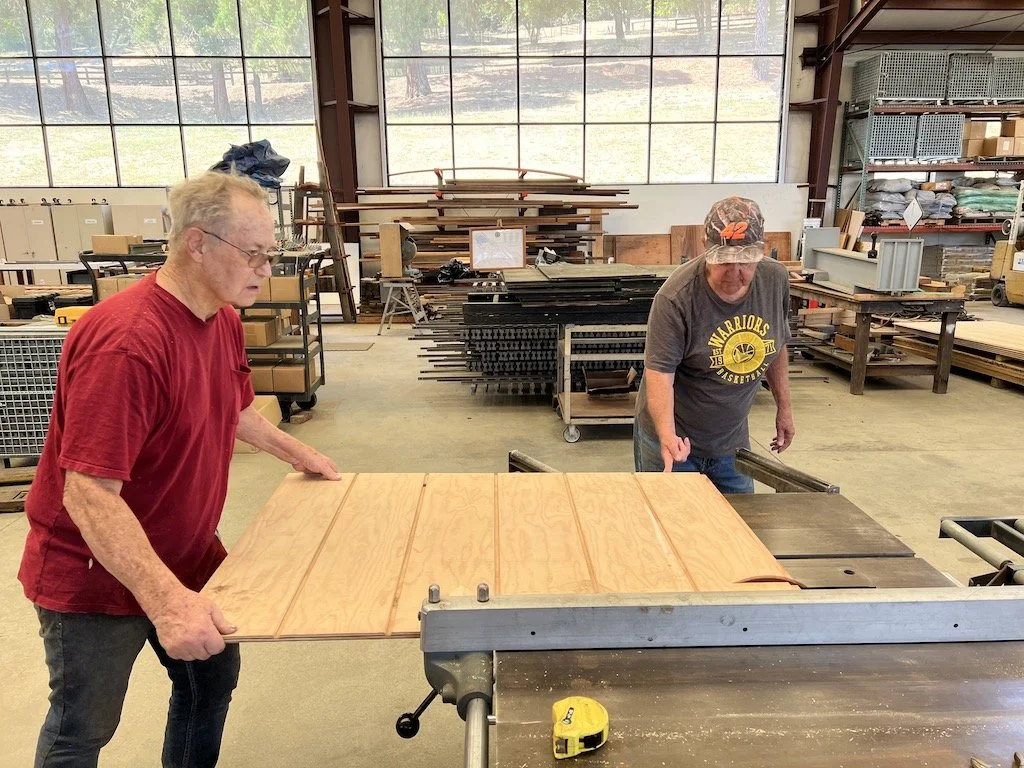 Tom & Jerry cut T1-11 siding for the Gritty Gravel Barn