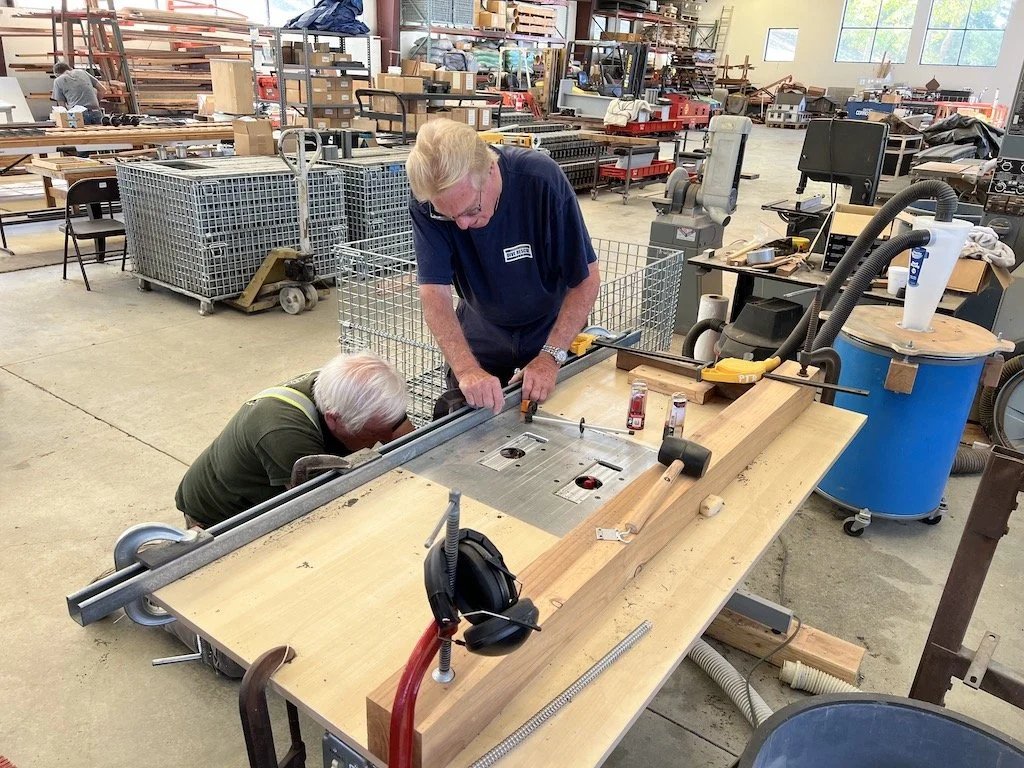 Mike & Kevin replace cutters on the track router