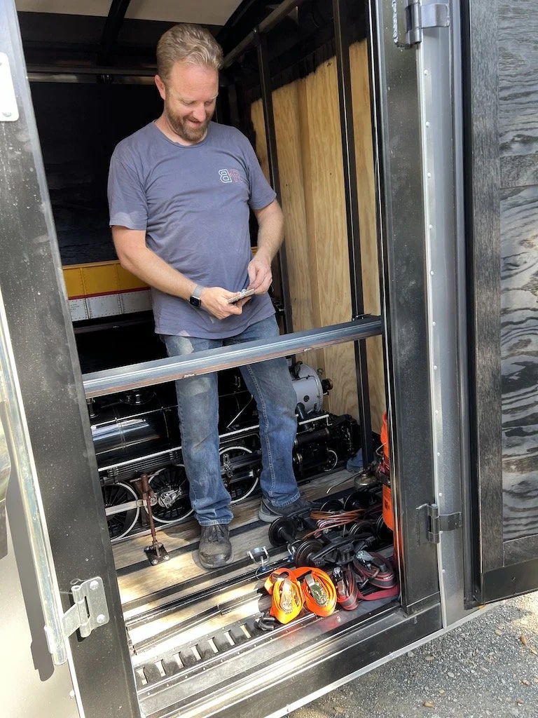 Brandon packs for a family trip to Train Mountain