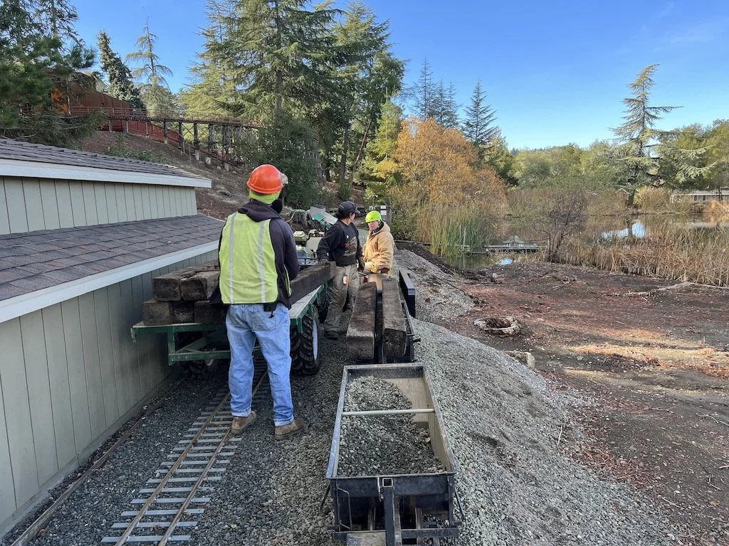Matt and Dee worked on the retaining wall by the feather river bridge