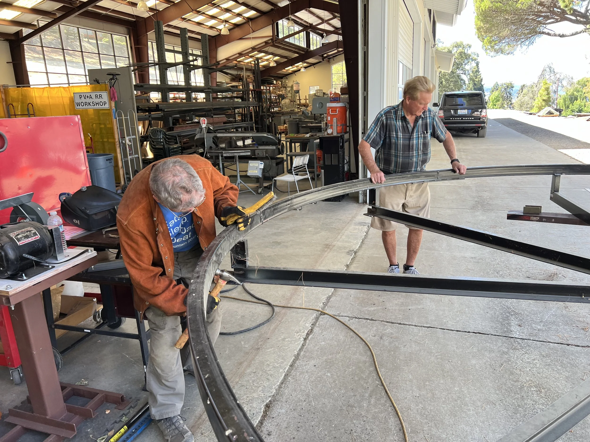 Bill welds on the new parts