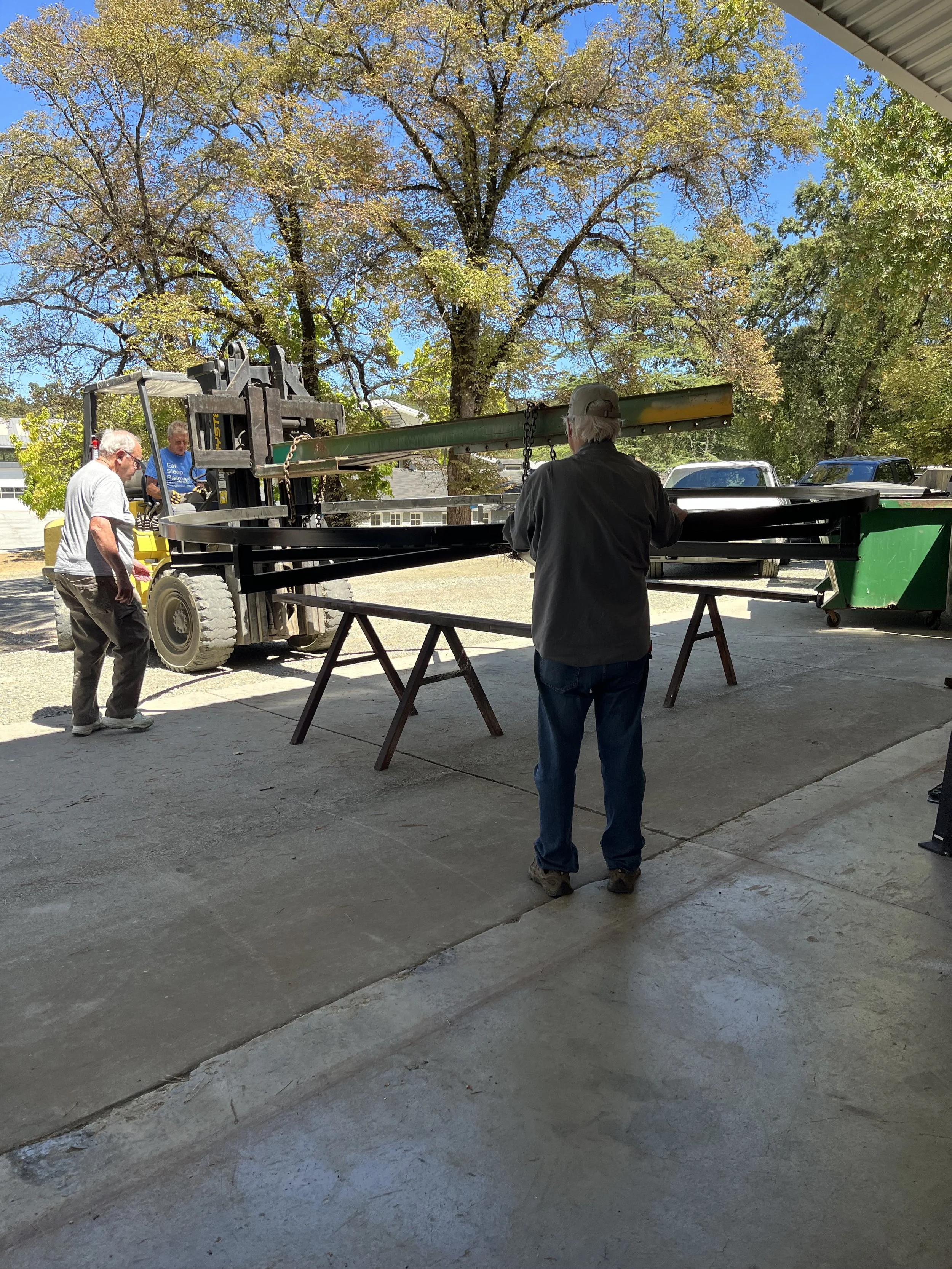 Using the trusty forklift