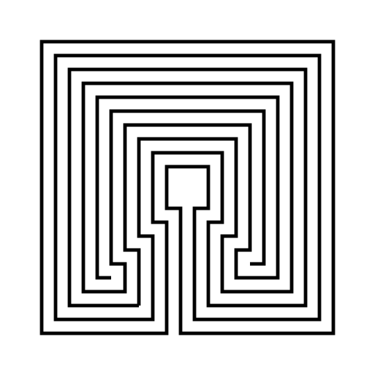 How to Draw a 9 Circuit Square Labyrinth 