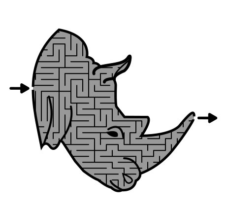 Rhinoceros Mazes for Kids