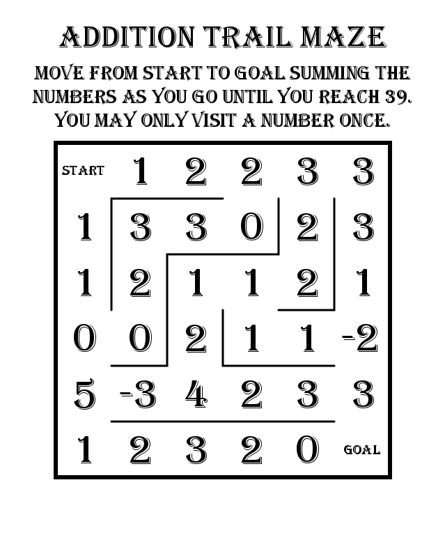 How to Make a Math Addition Trail Maze