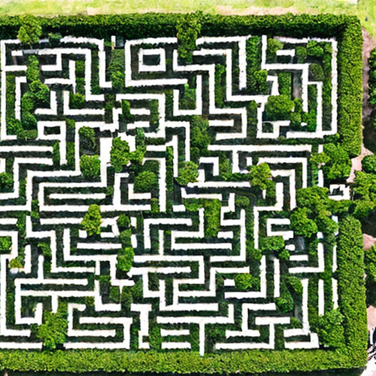 Aerial hedge maze concept art