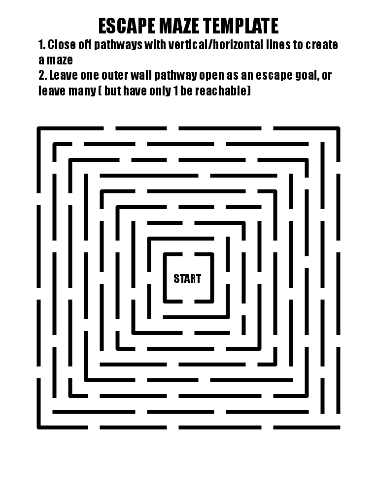 Escape Maze making template