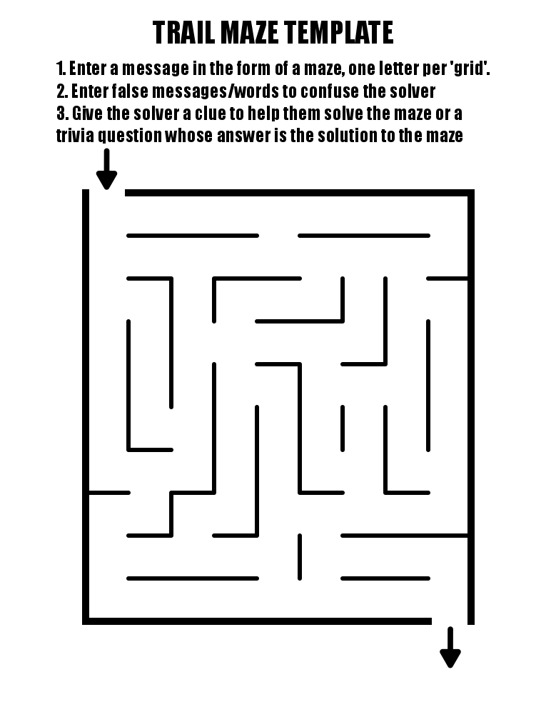 Trail Maze making template with directions