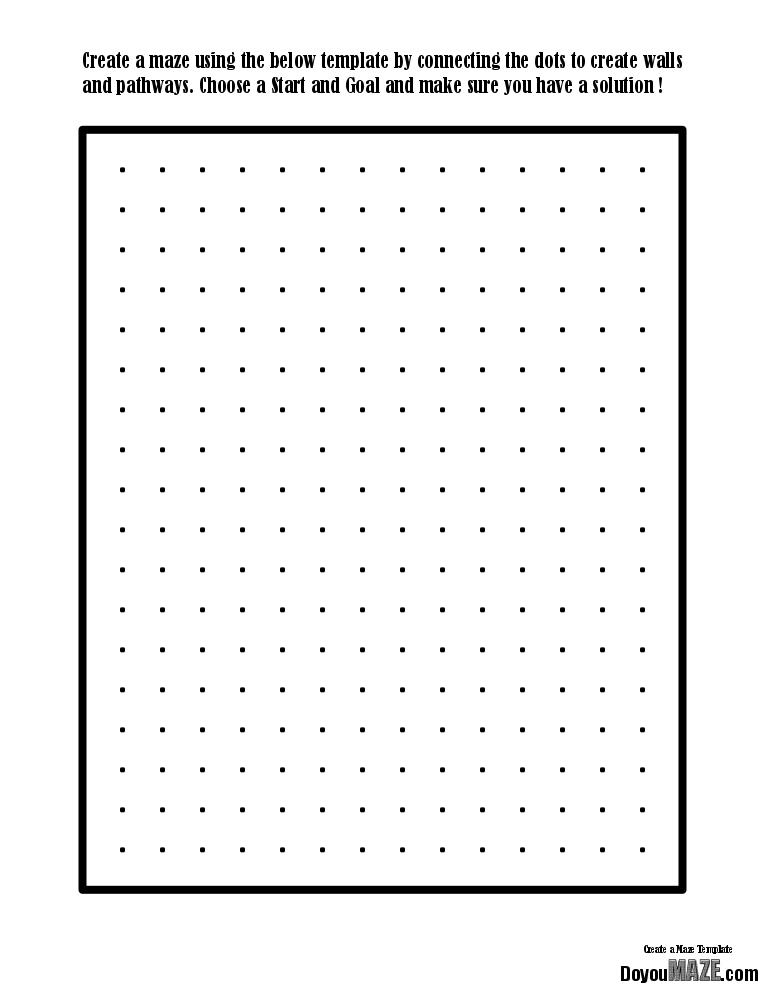 maze making template dots with a border