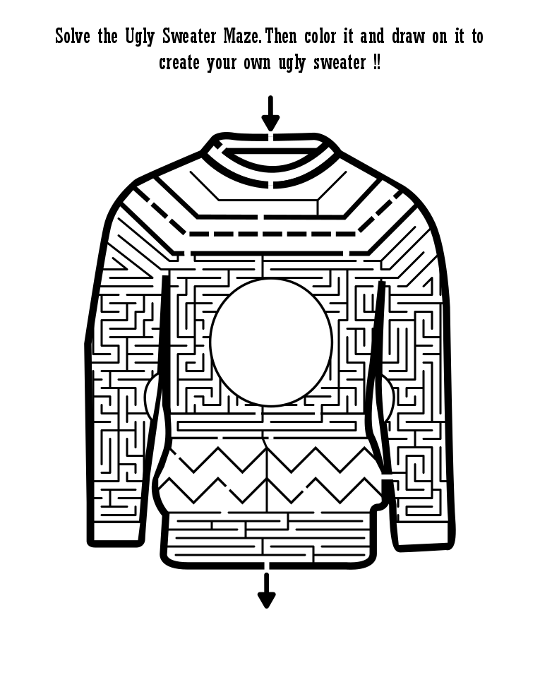 Ugly Sweater maze template