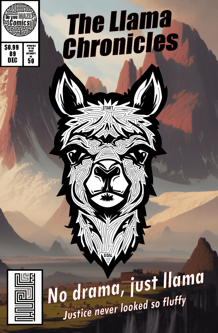 Maze Comic Book Cover #50 - The Llama Chronicles — Free Printable Mazes ...