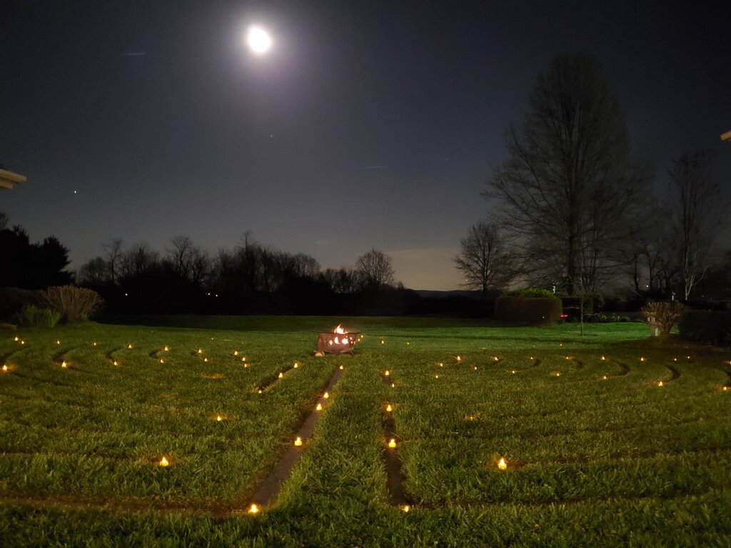 Unitarian Universalist Congregation of Frederick Labyrinth at night