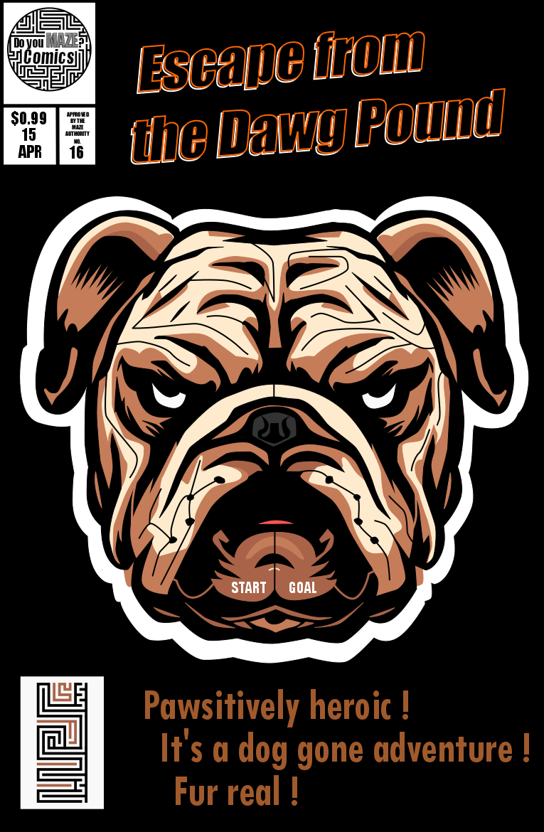 Escape from the Dawg Pound comic book maze cover