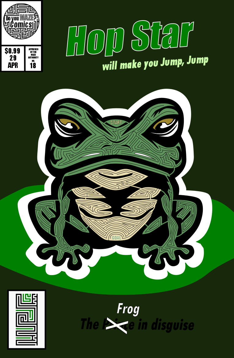 Hop Star Comic Book cover frog maze