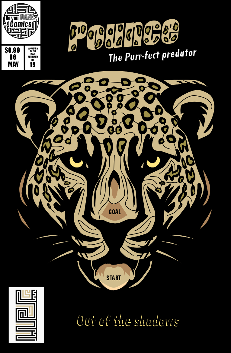 Pounce Comic Book Cover - Leopard Maze