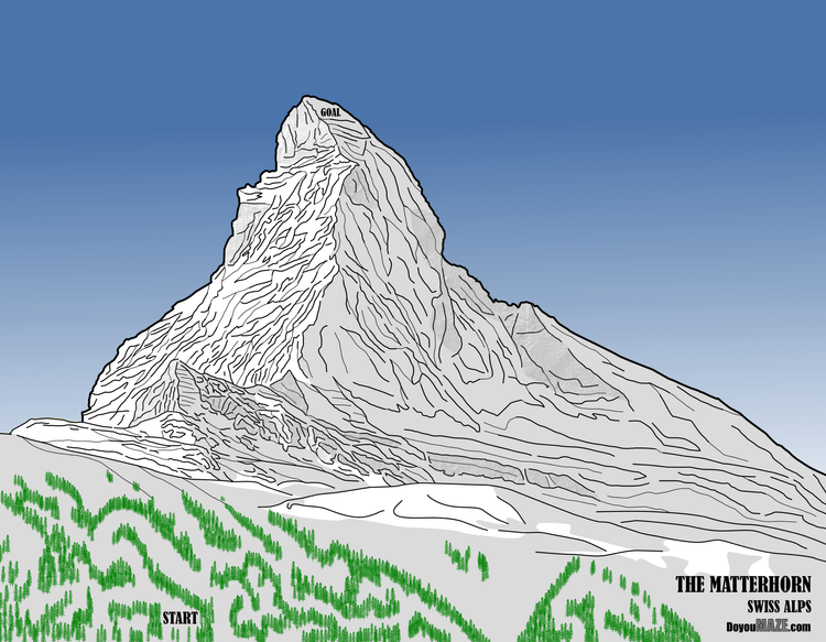Matterhorn Maze — Free Printable Mazes for All Ages