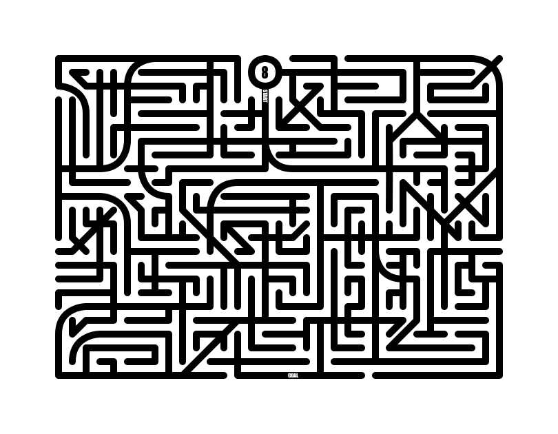 On Line Maze Medium difficulty 8