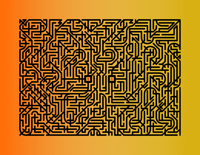 On Line Maze Hard difficulty 5