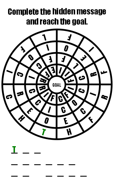 Circle Hidden Message Maze