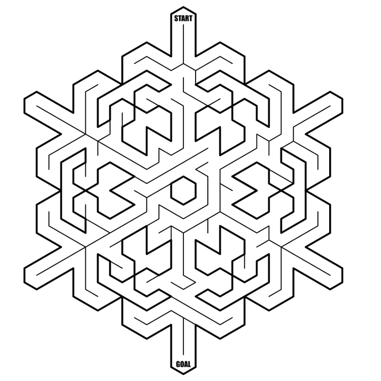 Snowflake Mazes — Free Printable Mazes for All Ages