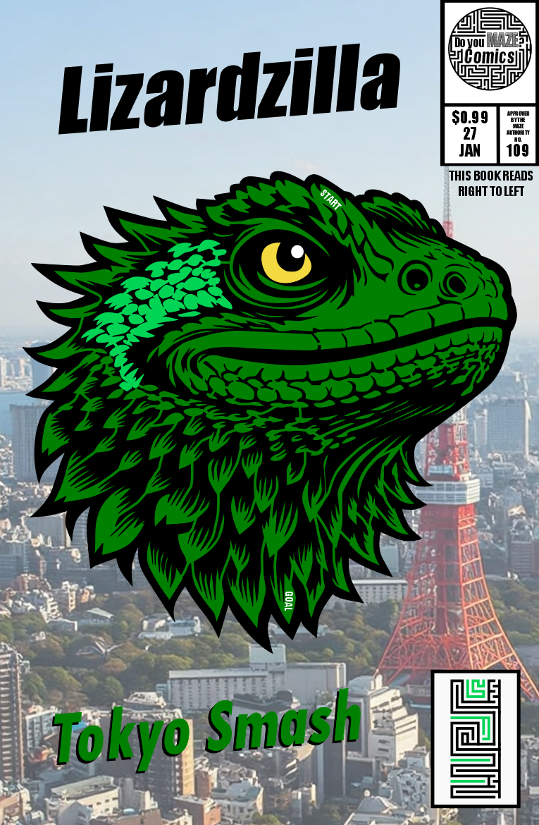 Maze Comic Book Cover #109 - Lizardzilla
