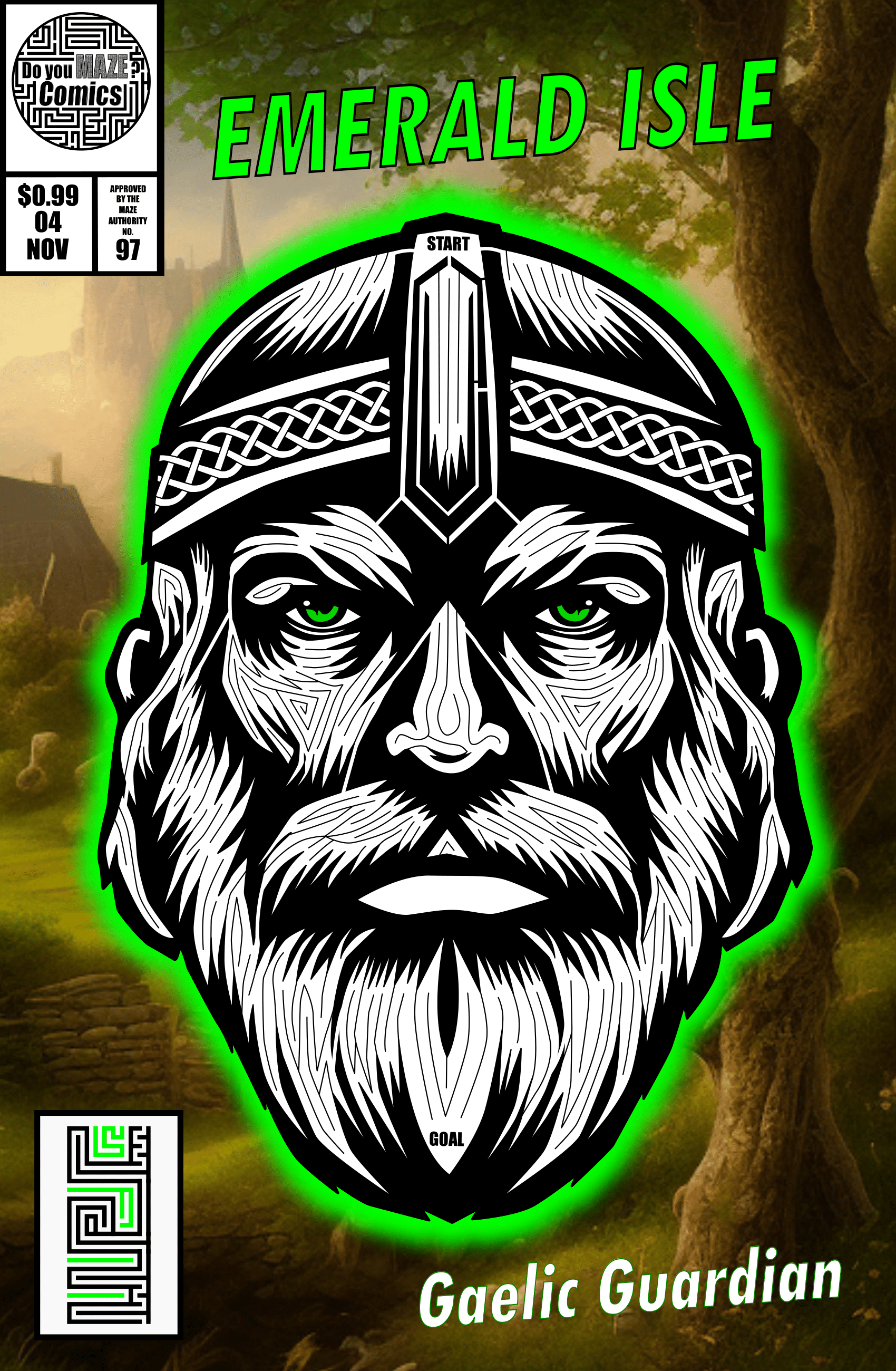 Celtic Warrior Comic Book Cover Maze