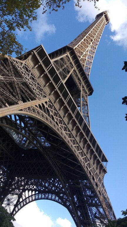 Eiffel Tower looking up