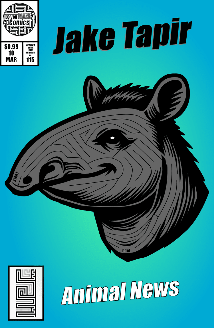 Maze Comic Book Cover #115 - Jake Tapir — Free Printable Mazes for All Ages
