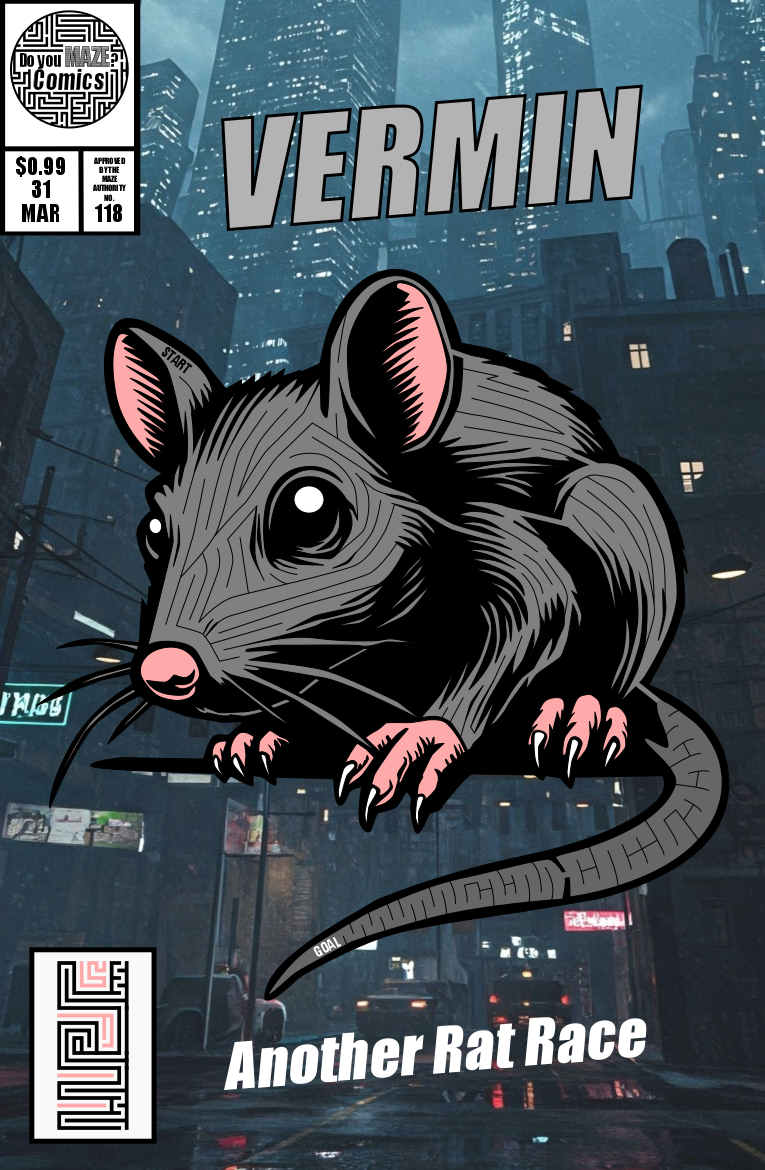 Maze Comic Book Cover #118 - Vermin — Free Printable Mazes for All Ages