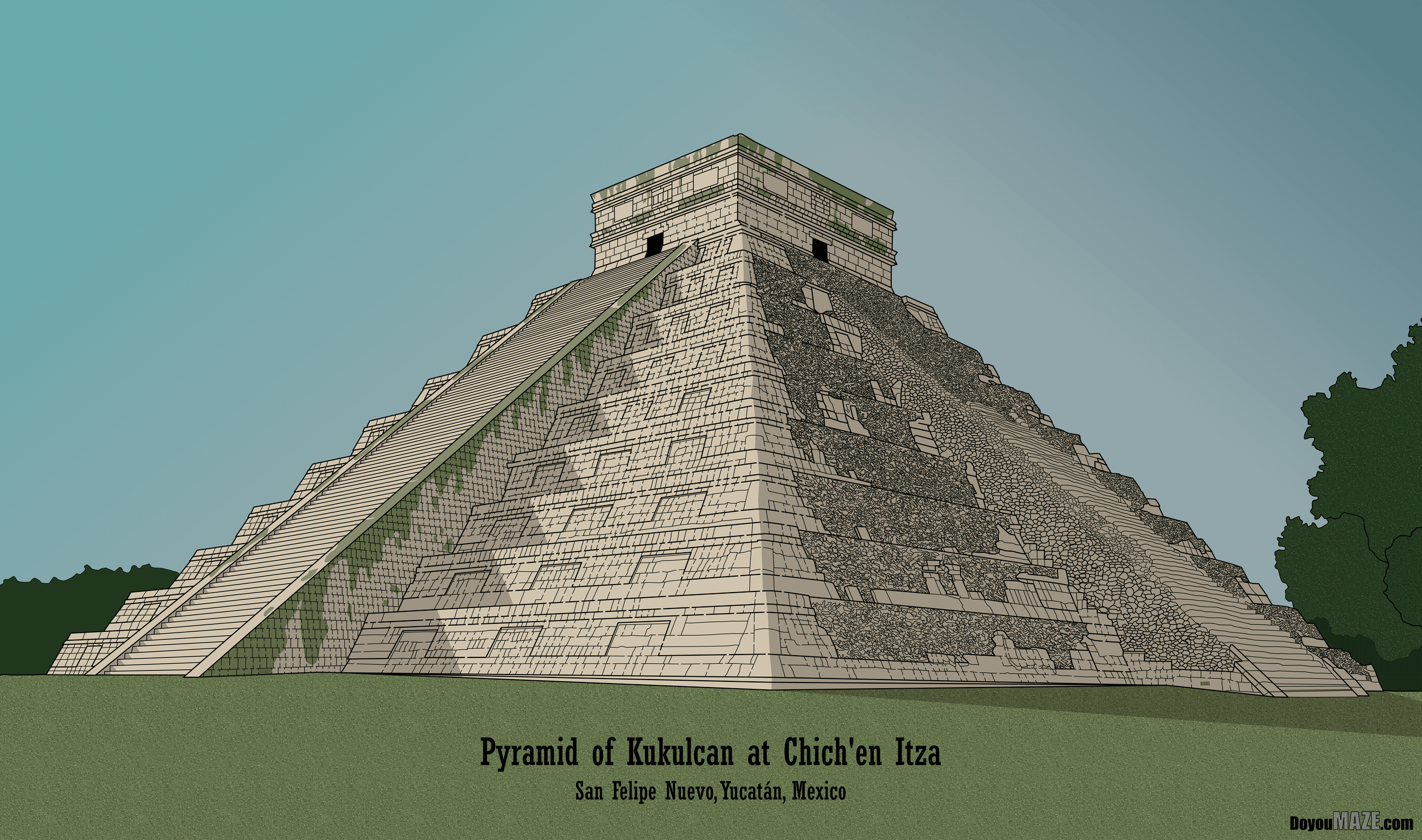 Chichen Itza Pyramid Maze 