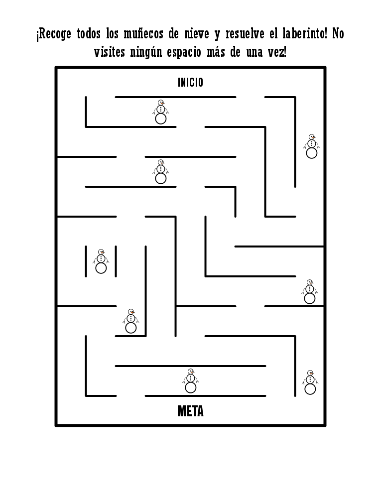 Laberinto navideño nieve