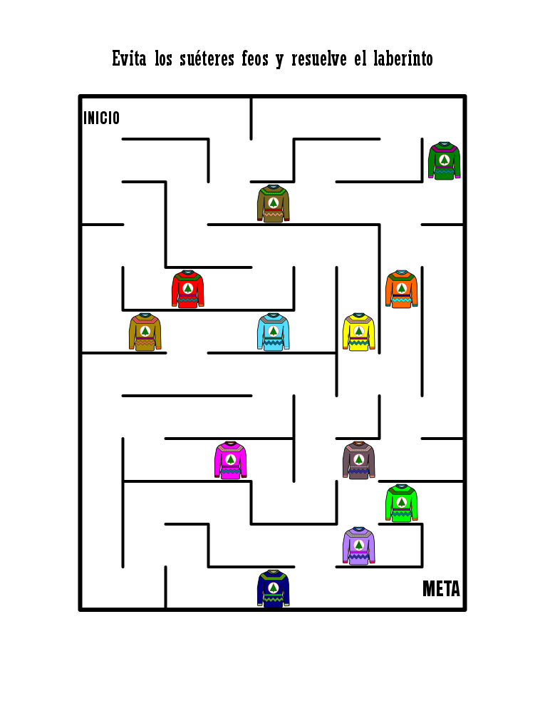 Laberinto navideño sueters