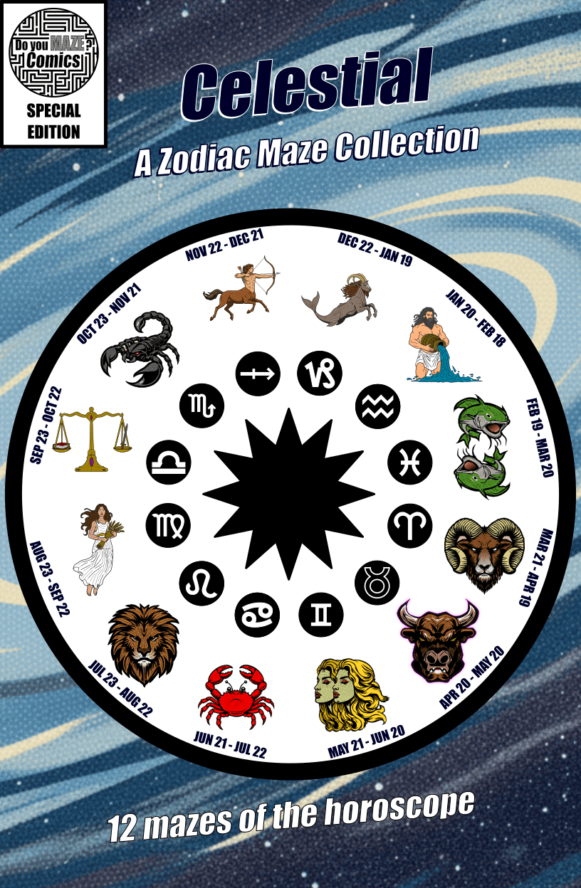 Horoscope Symbol Mazes - A Collection of Zodiac Mazes