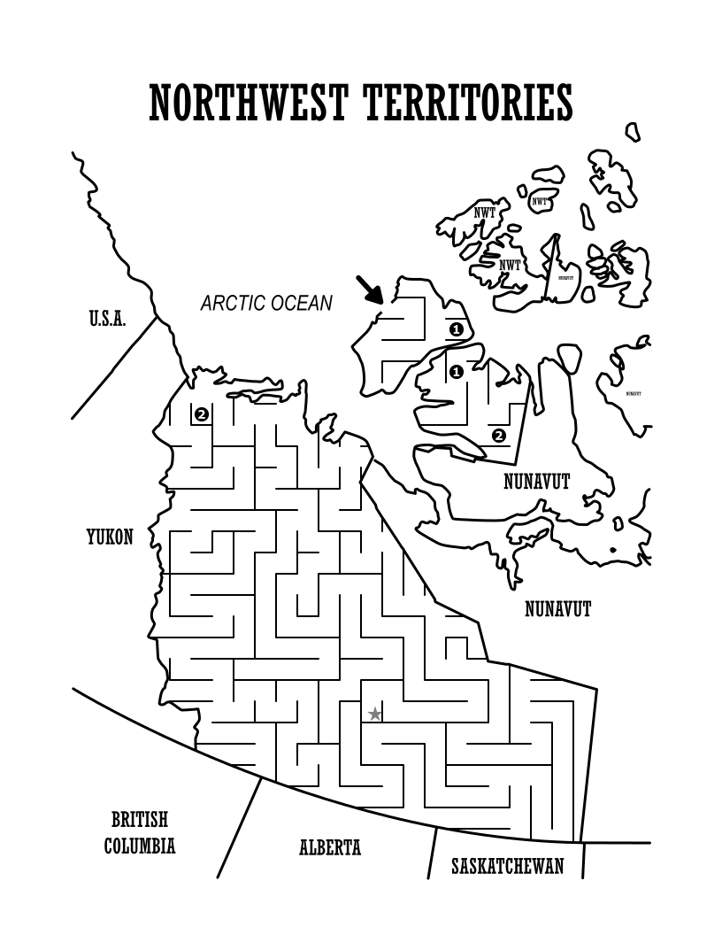 Northwest Territories Canada Map Maze