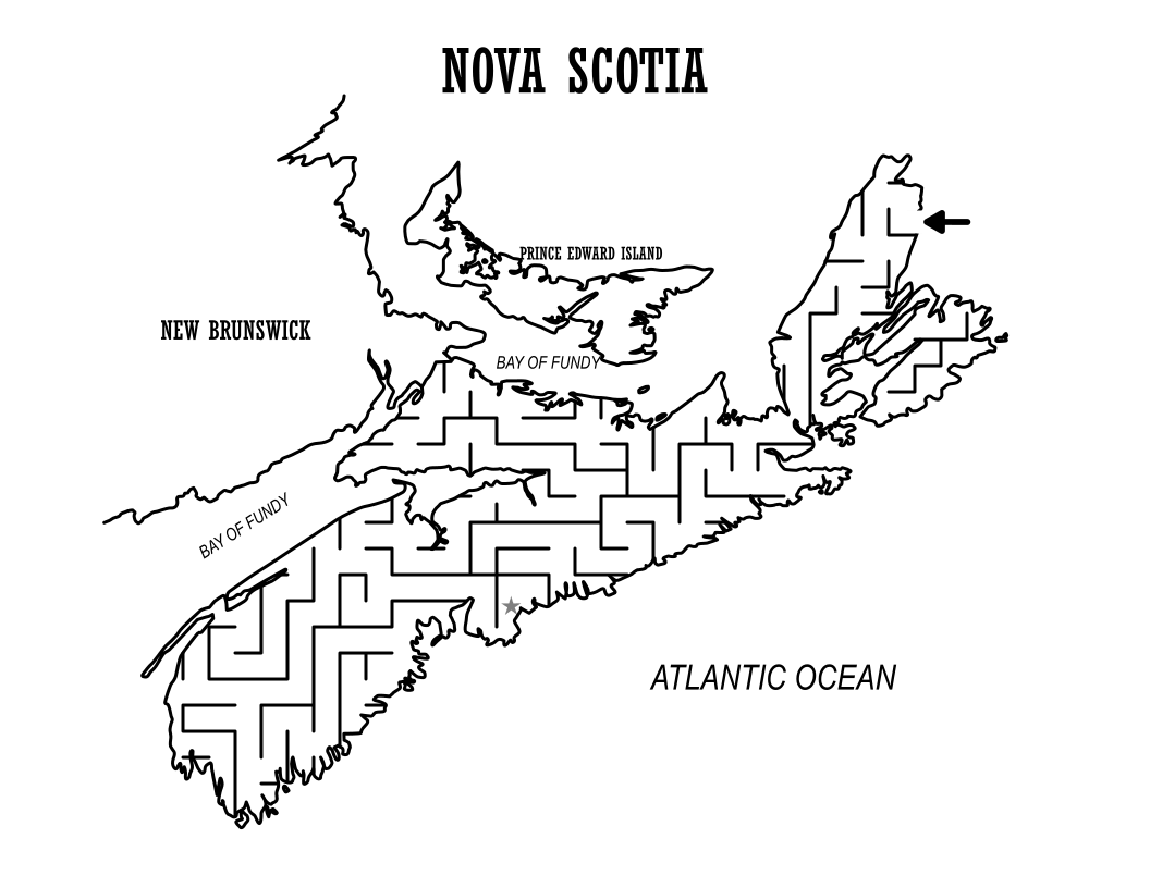 Nova Scotia Canada Map Maze