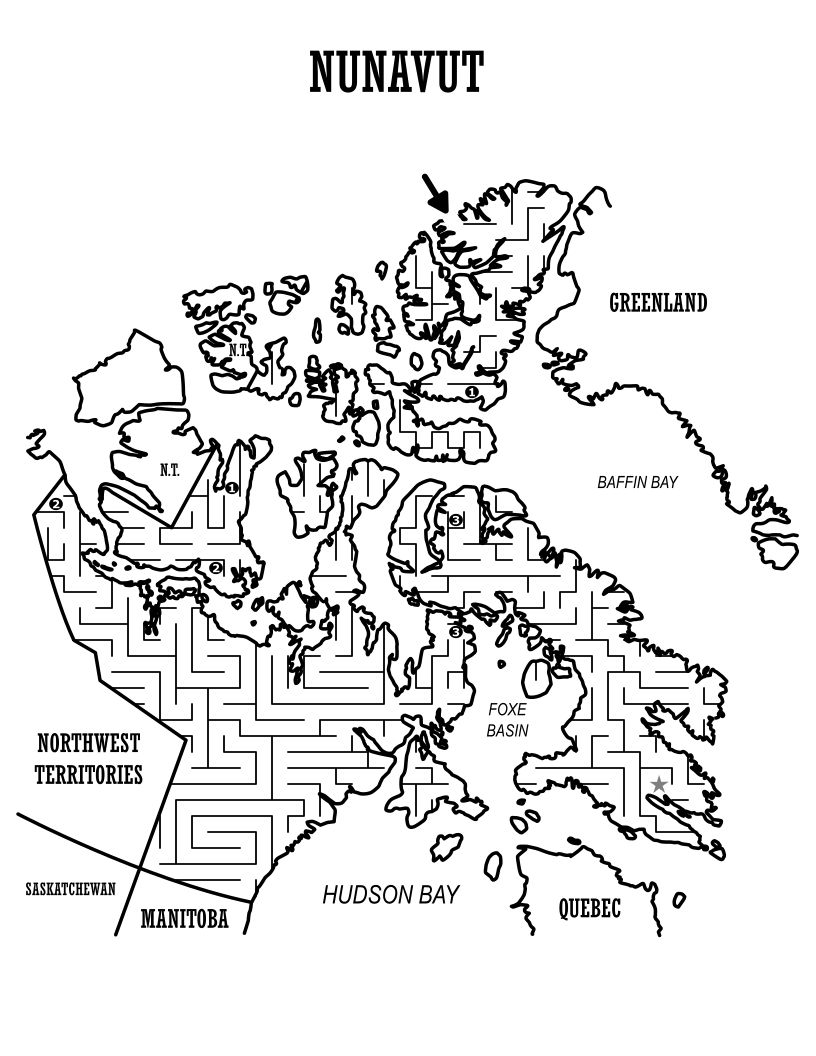 Nunavut Canada Map Maze