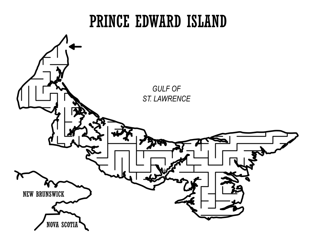 Prince Edward Island Canada Map Maze