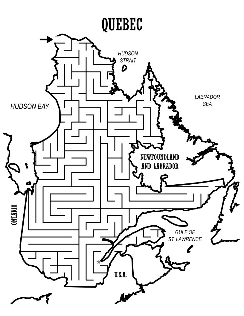 Quebec Canada Map Maze
