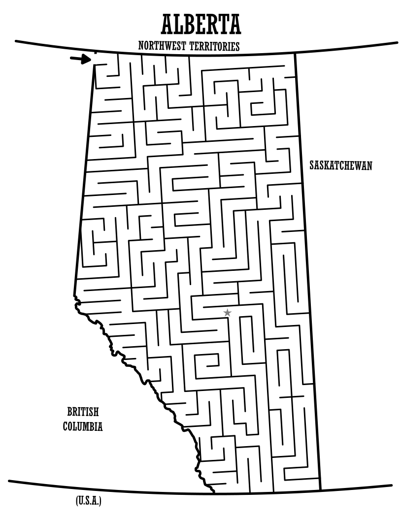 Alberta Canada Map Maze