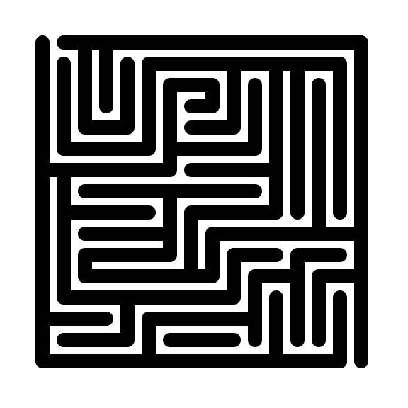 thick equal lines - rounded maze