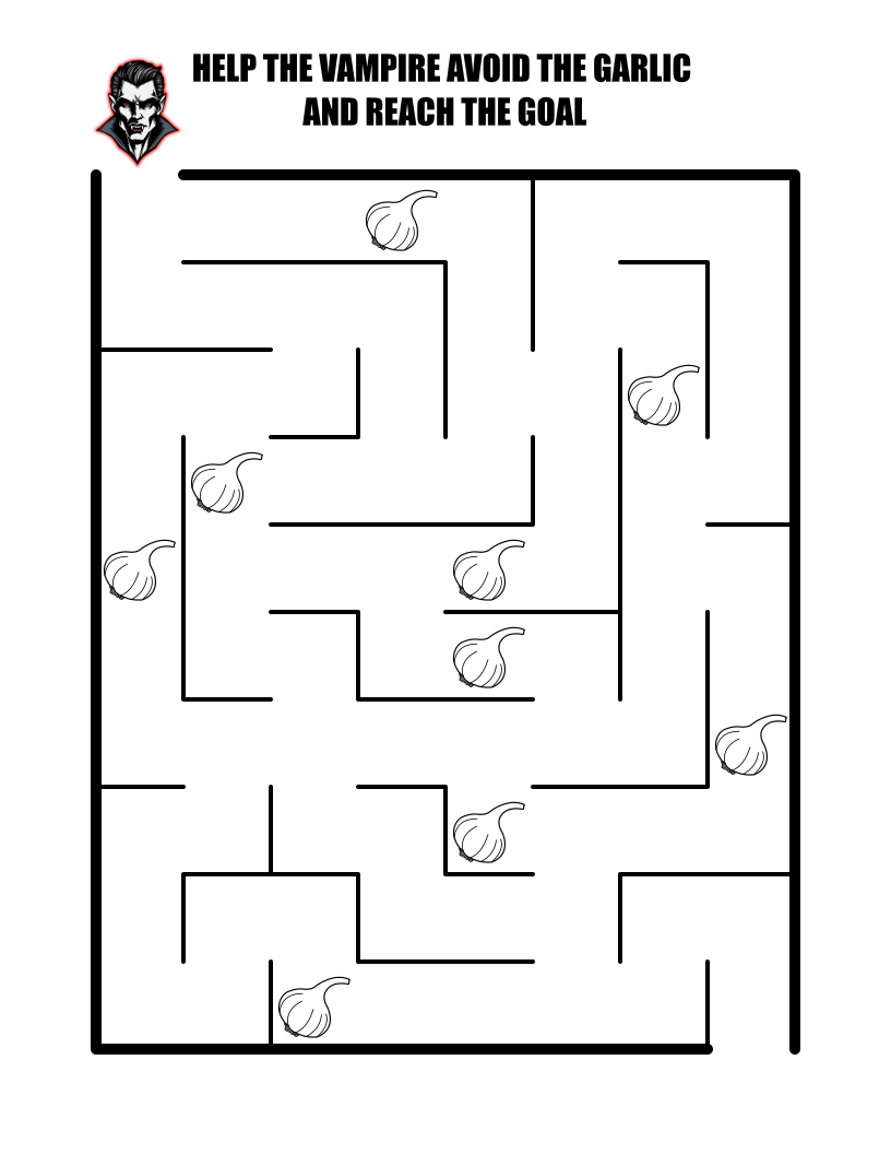 Vampire avoid garlic maze