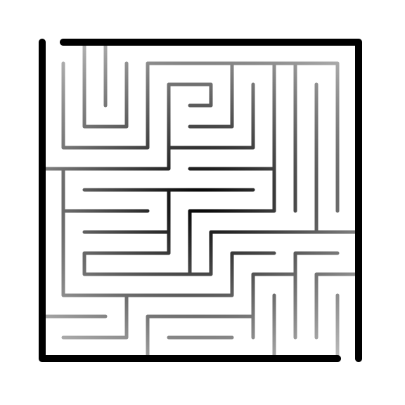 gradient internal walls maze
