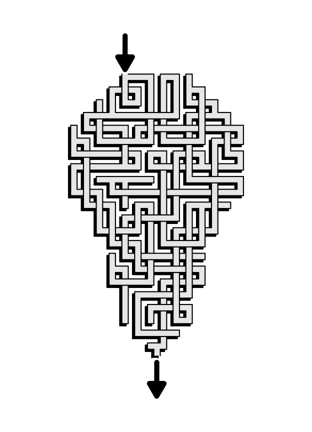 weaving light bulb maze