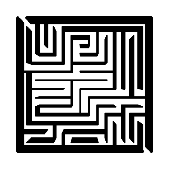walls minimizing maze in black