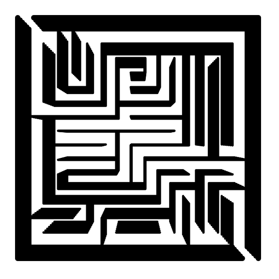 outer walls expanding  inner minimizing maze
