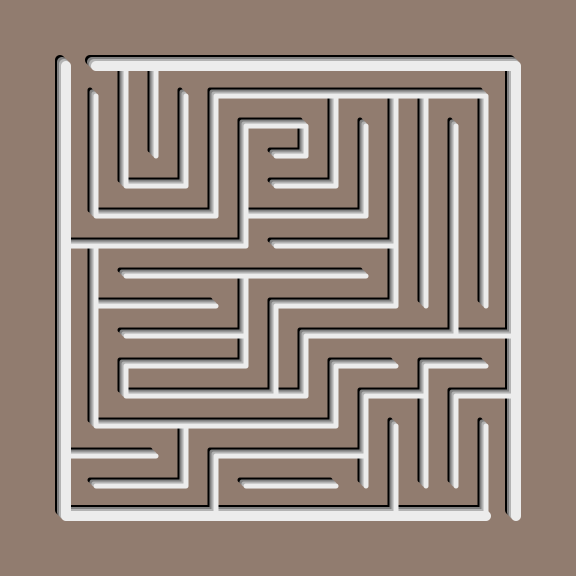 Grey background with layered walls maze