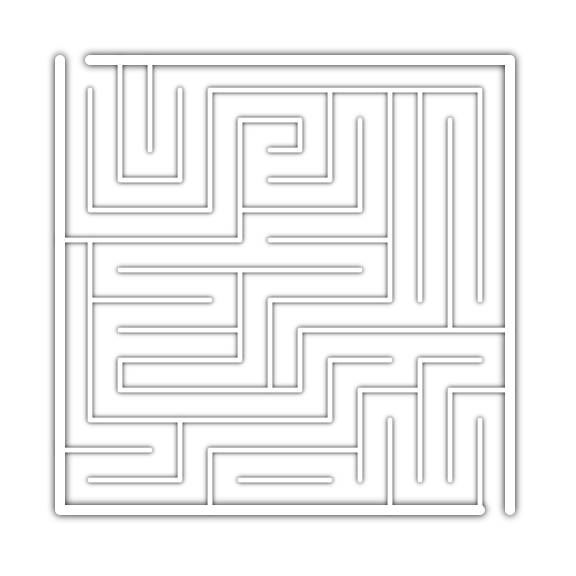 uses blurred black walls behind white walls to create a glow maze