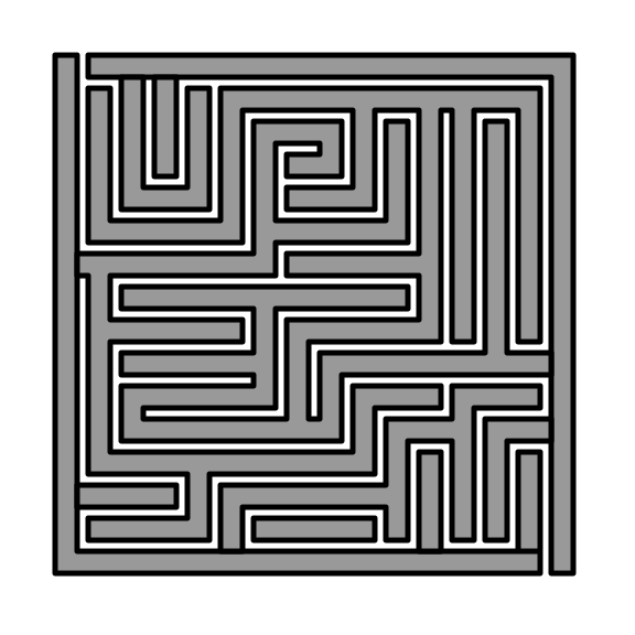Grey blocks as walls maze